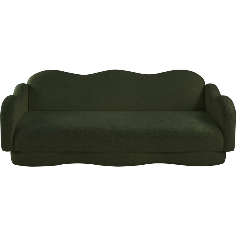 Canapé Redwan, Tissu vert en fausse peau de mouton