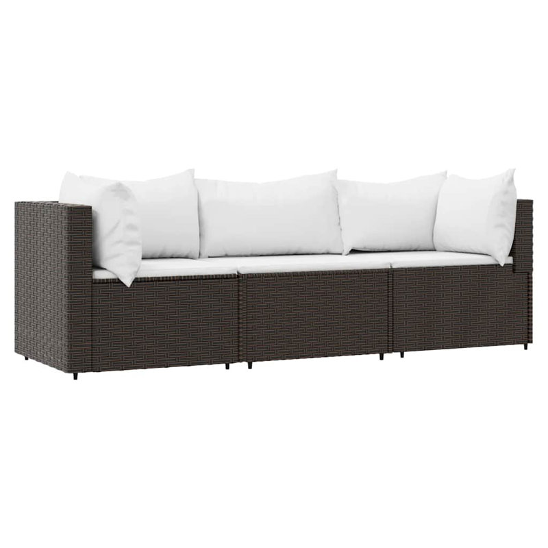 24.8'' Wide Patio Sectional Set with Cushions, Dark Blue, Light Gray