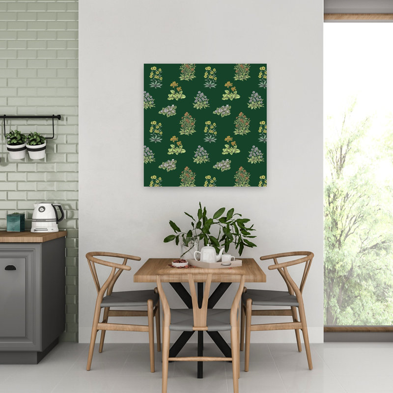 Art contemporain, art floral rétro, H 32 po x l 32 po