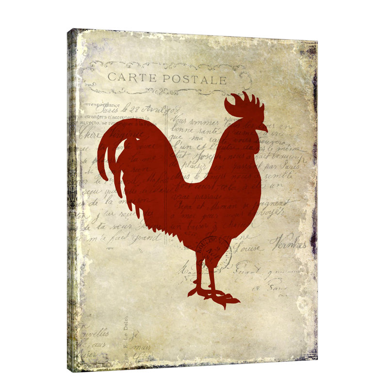 Rooster Silhouette 1 by Kimberly Allen - Wrapped Canvas Print, 41 cm H x 30 cm W x 4 cm D