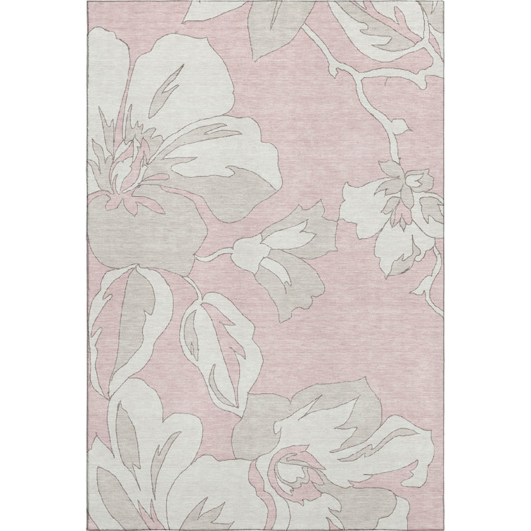 Premium Machine Washable Prisco Pink Rug