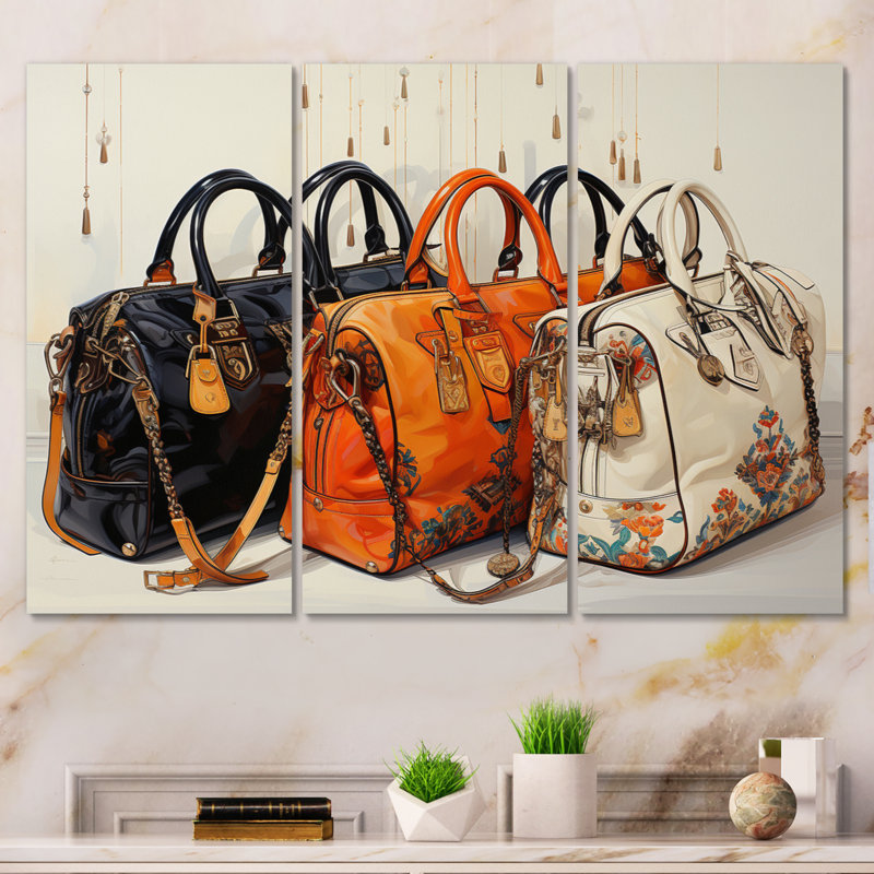 Minimalisme mode sac Envy I - ensemble de décoration murale mode en métal