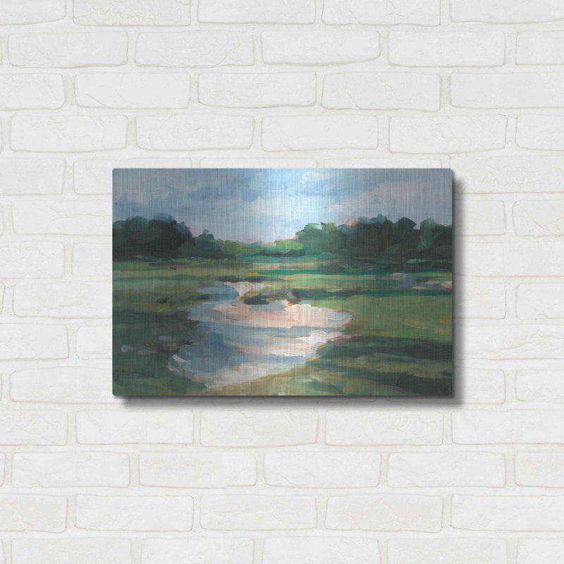 «Golf Course Study I» par Katrina Pete - peinture sans cadre, H 16 po x l 24 po x P 0,13 po