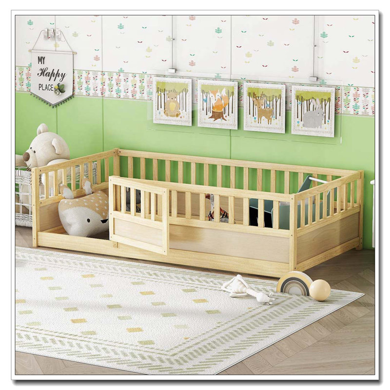 Lit en bois, Lit simple, Bois naturel