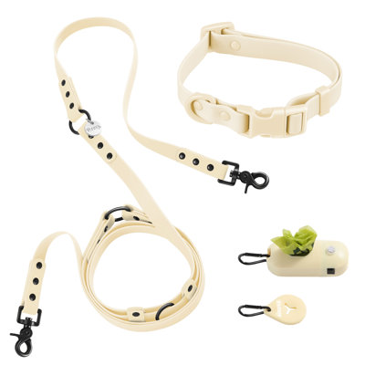 Luna 8FT Adjustable 6-in-1 Waterproof Hands-Free Leash and Collar with LED Flashlight