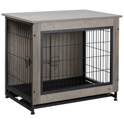 Emberli  Dog Crate Furniture, Side End Table, Modern Wooden Kennel for Dogs Indoor
