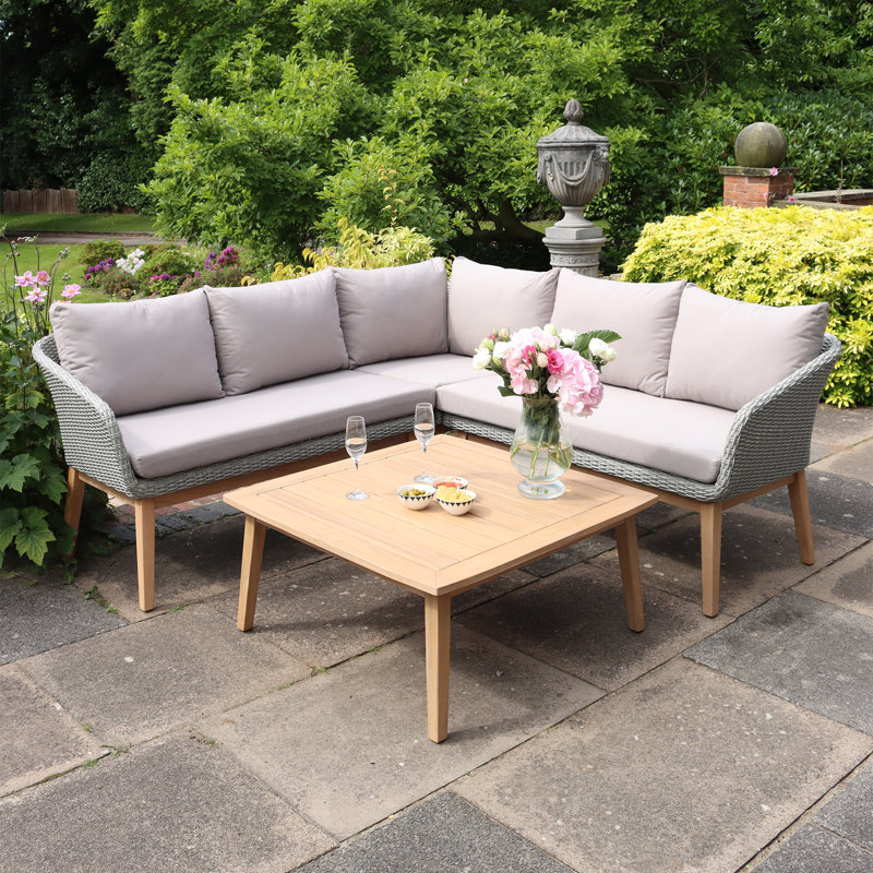 Square 5 - Person 90cm Long Dining Set with Cushions