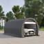 Abri de voiture portable 3 m x 4,8 m, en polyéthylène anti-UV, gris.-84492748