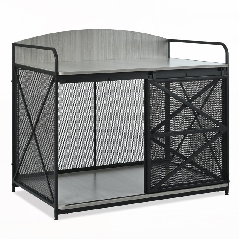 Cage pour chien de style mobilier, Gris