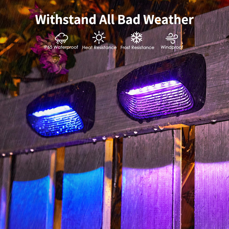 Multicolor Low Voltage Solar Powered LED Step Light Kit