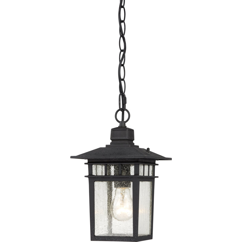 Valeri Outdoor Hanging Lantern, Textured Black
