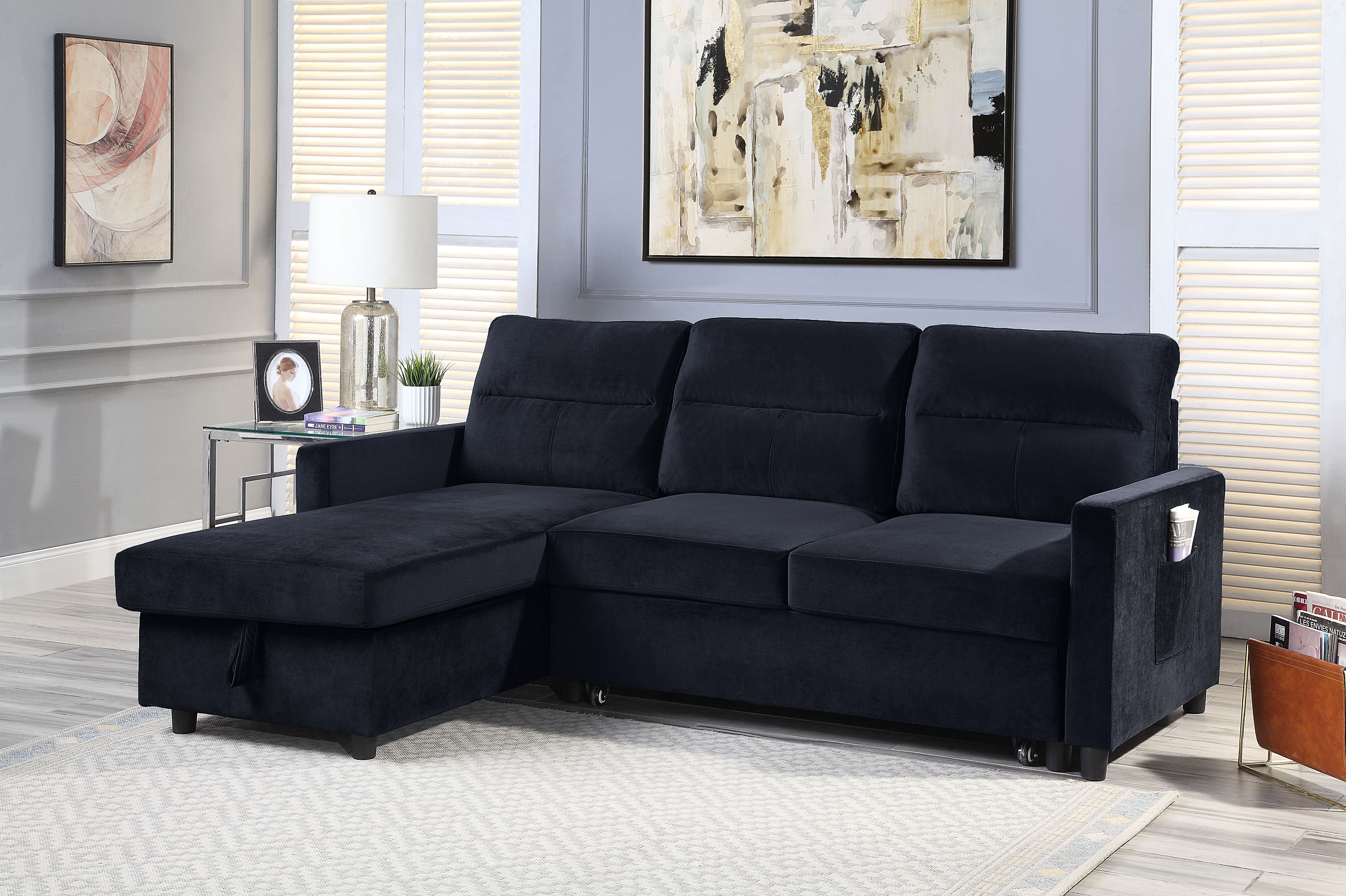 Willa Arlo Interiors Dawnette Velvet Sectional Reviews Wayfair