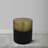 Hygerta 20 Inch Side End Table, Round Drum Shape, Black, Gold Antique Brass Ombre