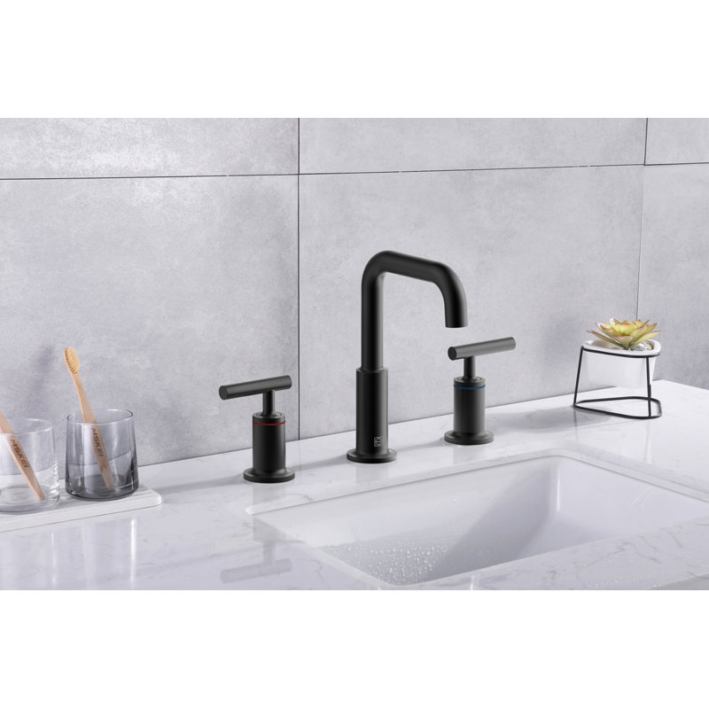 Tobias Widespread 2-handle Bathroom Faucet, Matte Black