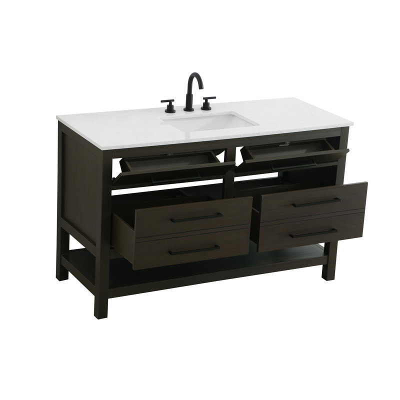 Meuble-lavabo simple 54 po_Moderne_VF60554, Brun moka, 54"