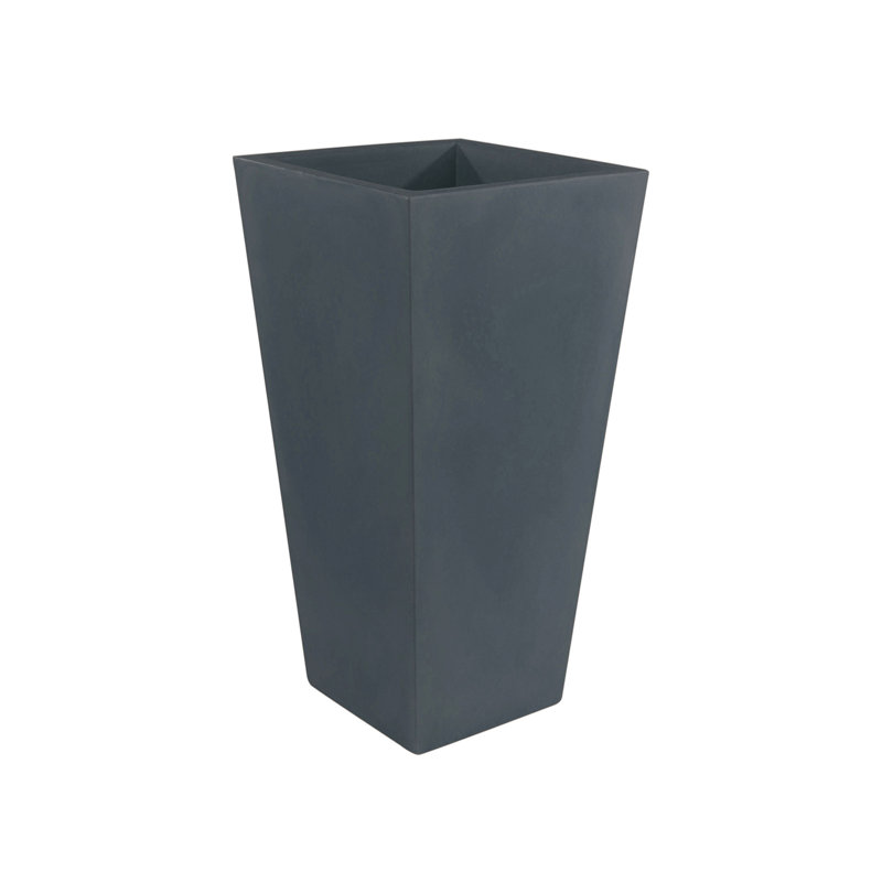 Cono Resin Pot Planter, 39.25" H x 13.75" W x 13.75" D, Anthracite