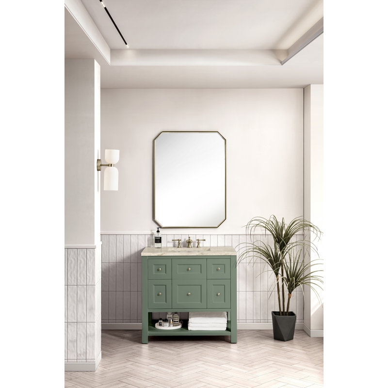 Breckenridge 36'' W Single Vanity, Smokey Celadon, 8" Widespread, Tajnar Eclos