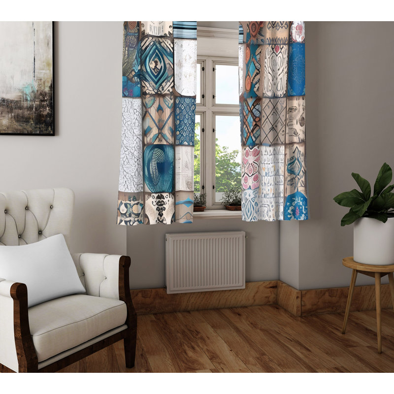Balok Semi Sheer Curtain Pair, 20" W x 61" L