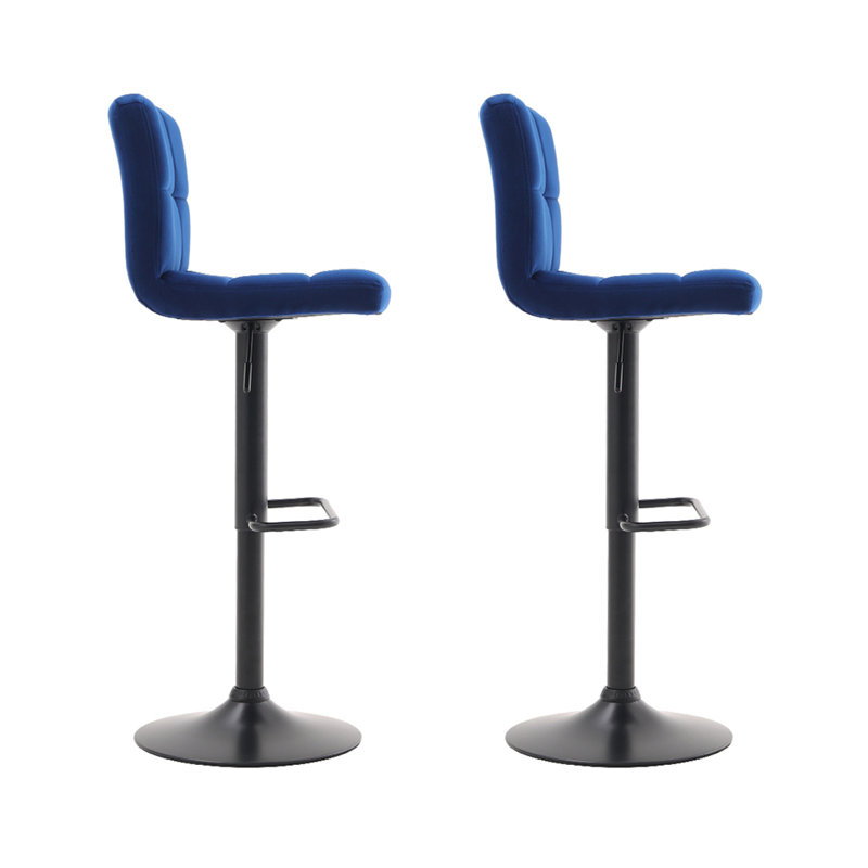 Aleesa Upholstered Adjustable Height Bar Stool, Blue
