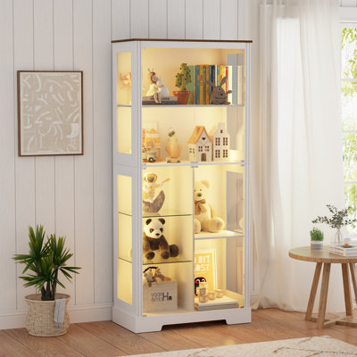 Modern Led Display Cabinet With Glass Doors, Adjustable Lighting & Motion Sensor by Wrought Studio