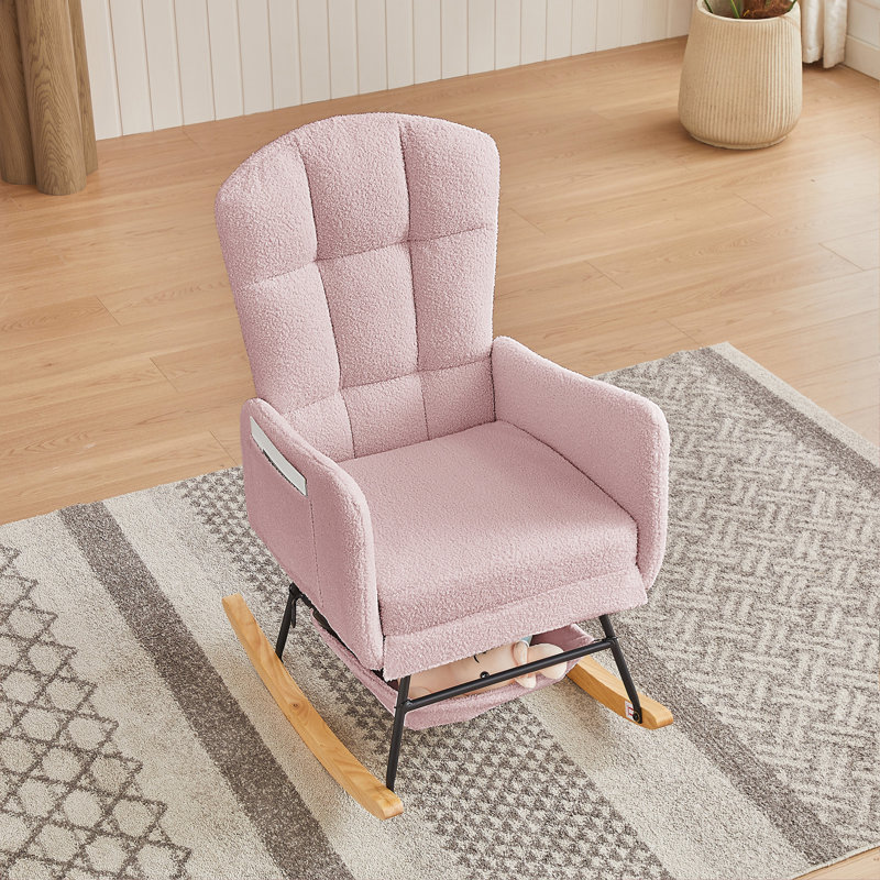 Fauteuil à bascule Teddy, Rose
