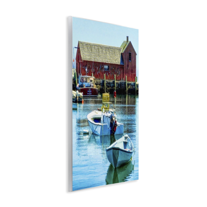Tranquil Boat Harbor Wall Plaque Art by Graffi*tee Studios, 19" H x 13" W