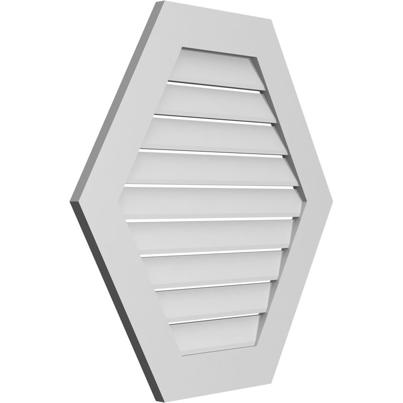Évent horizontal fonctionnel à pignon en uréthane à surface horizontale Signature, H 32 po x l 32 po x P 1 po