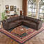 Canapé modulaire en forme de L à 5 sièges - Canapé Chesterfield en cuir synthétique réversible avec accoudoirs roulés et capitonnage clouté-894132267