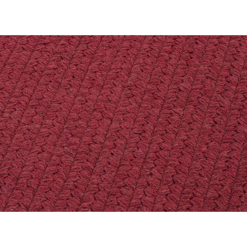 Tapis réversible en mélange de laine Tanguay - rouge cèdre, Carré 5 pi