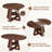 Extendable Round To Oval Dining Table For 4–6, Wooden Kitchen Table With Hidden Storage And Upholstered Chairs, Space-saving Dinner Table For Small Apartments-124587971