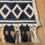 Cunningham Hand Tufted Jute/Cotton Geometric Rug in Blue/Beige-1663258422