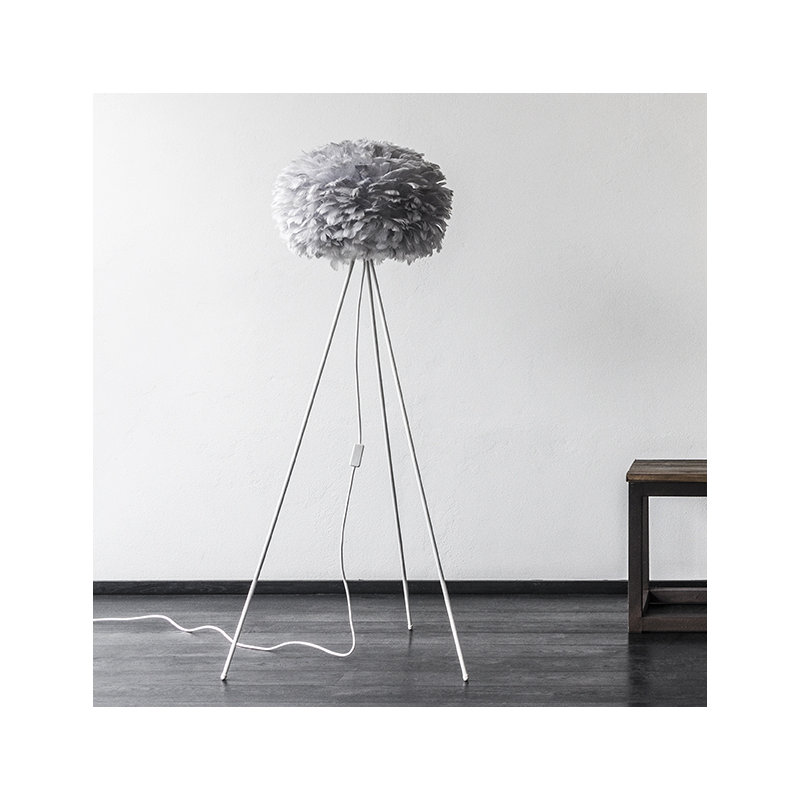 Lampe trépied 59 "Eos, Noir, Gris, H 63 po