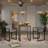 Outdoor Bar Set Patio Chair Sets For Dining Backyard With High Table Faux Wood Armrest Water-Resistant Cushion