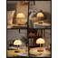Lampe de table sans fil 9 po, lampe à grain de bois rechargeable à piles 5200 mAh, petite table de chevet en verre pour la chambre à coucher