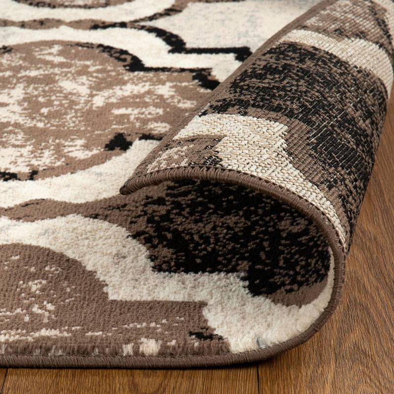 Tapis carré quadrilobe ivoire 5 pi