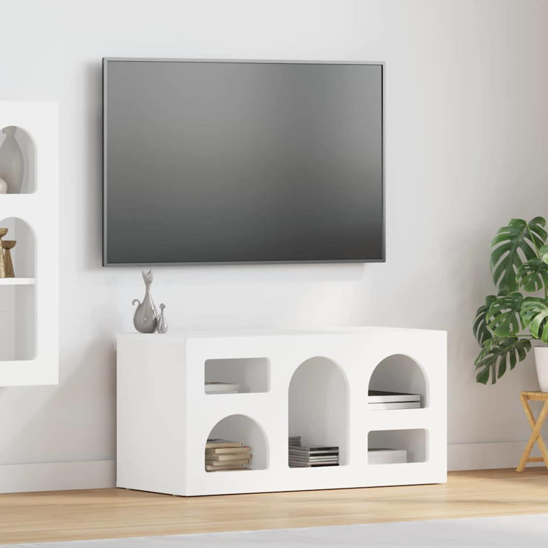 Unfinished TV Stand, 40cm H x 80cm L x 35cm W, White