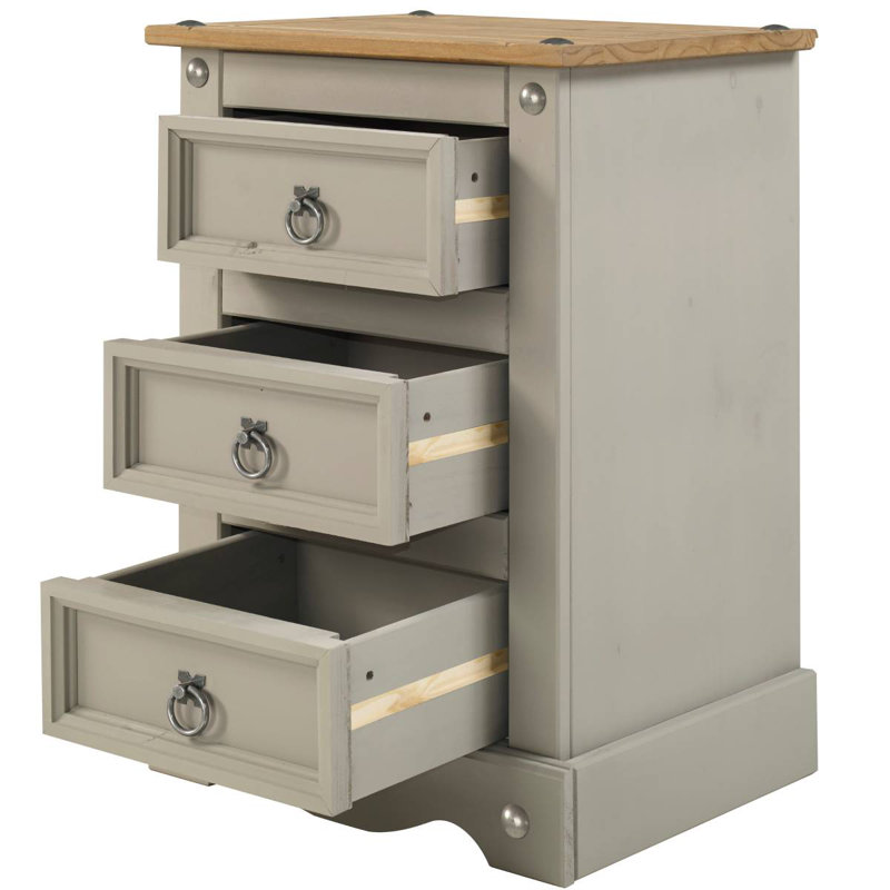 Wiete 17.72'' W Nightstand, Gray Wash/Antique Brown