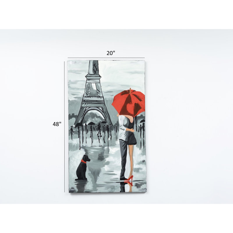 Toile murale 47 po x 19 po - Beauté d'automne peinte à la main grise