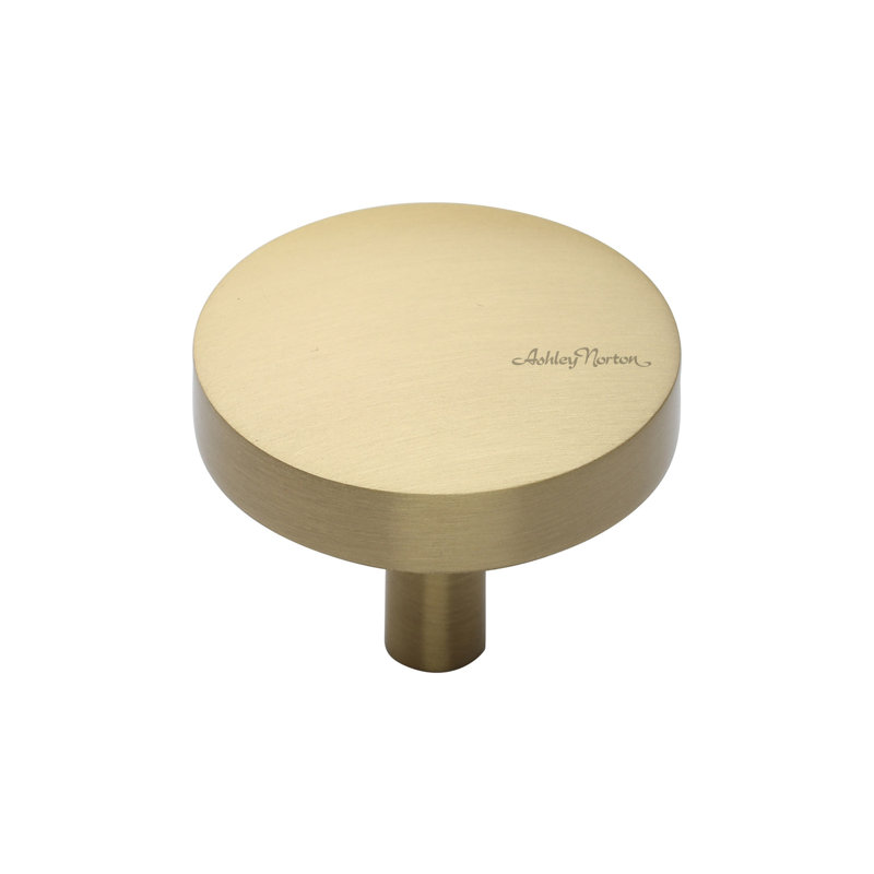 Tayo 1 1/4" Diameter Round Knob, Satin Brass, 1 1/2"