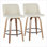 Ensemble de 2 chaises de salle à manger à hauteur de comptoir de style moderne Mid-Century, tabourets pivotants rembourrés crème à cadre noyer pour adultes, bar pour îlot de cuisine
