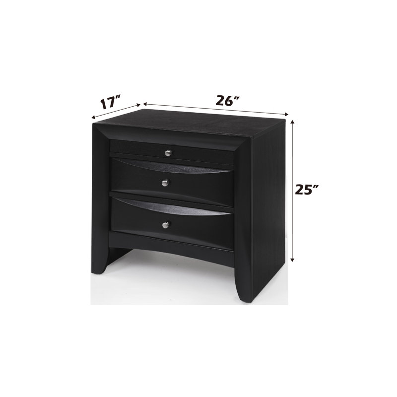 Table de chevet avec DEL, Noir