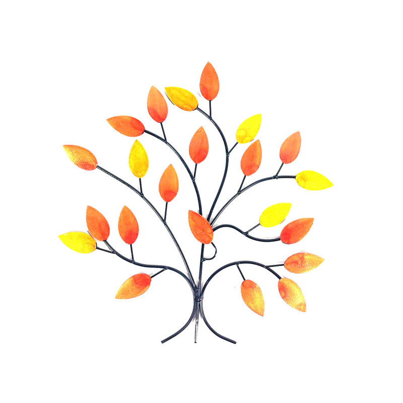 Handmade Trees And Nature Wall Decor on Metal, Golden