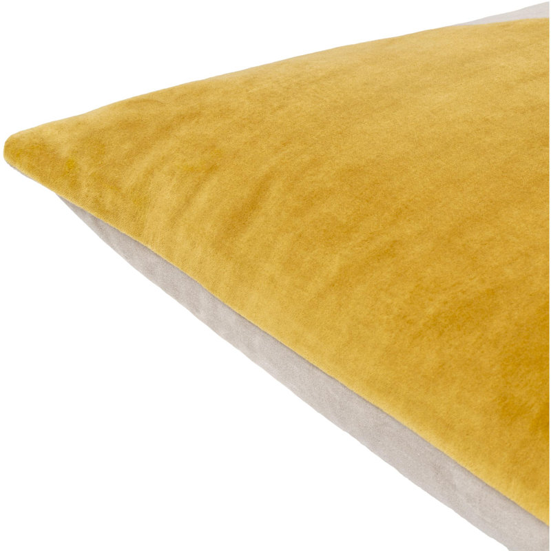 Coussin en coton Denny Edgar, Duvet, H 22 po x l 22 po, Cari citron