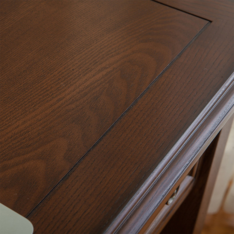 Bureau rectangulaire en bois massif brun noisette