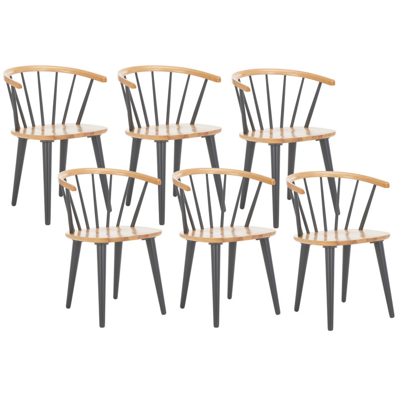 Chaise d'appoint Blanchard, Six chaises, Naturel / Gris foncé