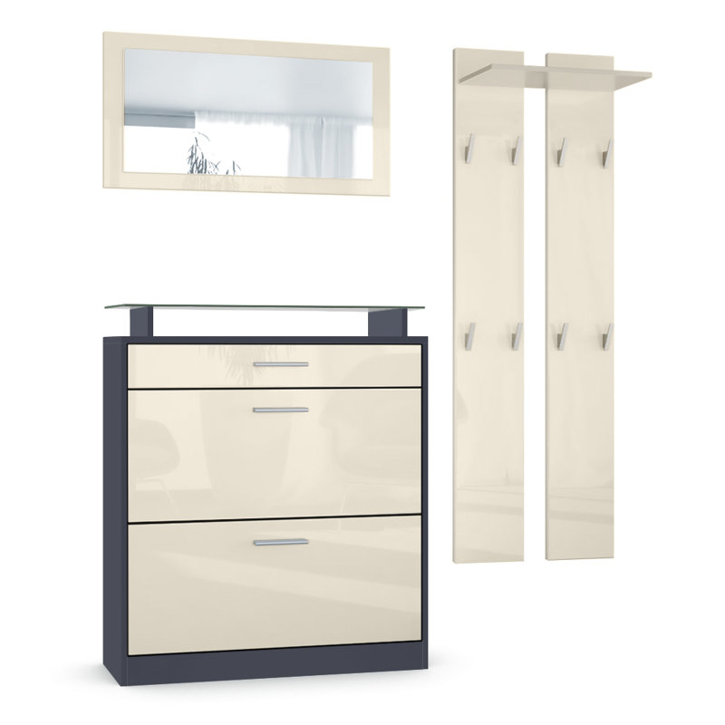 Mcclinton Hall Tree with Shoe Storage, Beige