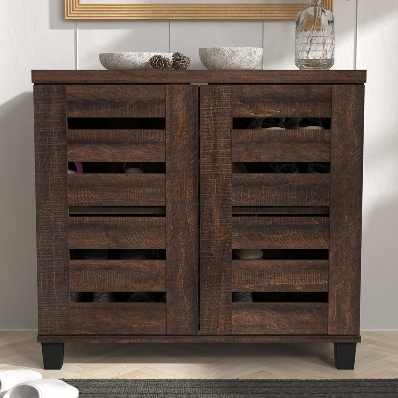 Armoire de rangement pour chaussures Millan, 12 paires, Chêne cendré