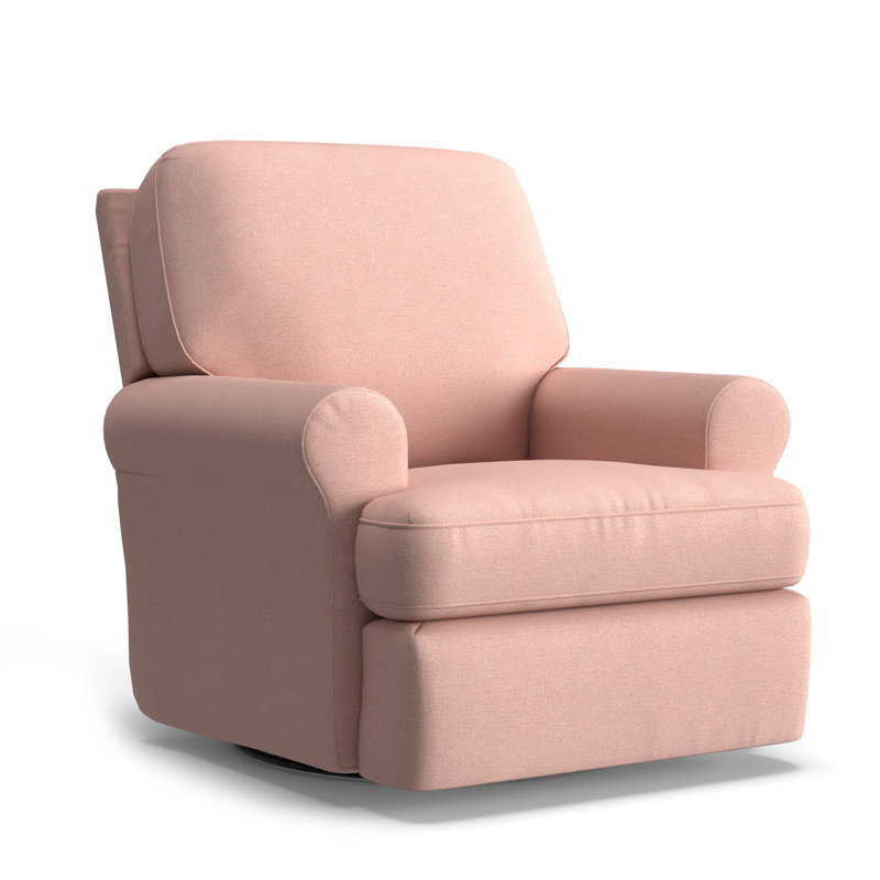 Aubry Upholstered Swivel Reclining Glider, Marley Rose Performance