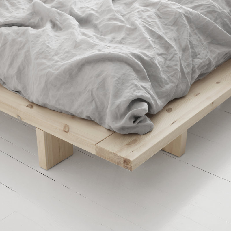 Japan Bed Frame, FSC certified pine wood, Made in Europe, Scandinavian Design, choose your size and color, Pink Sky Lacquered