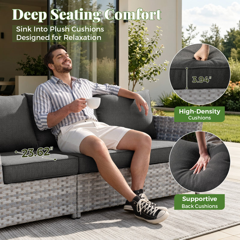 5 - Person Patio Conversation Set, Noir